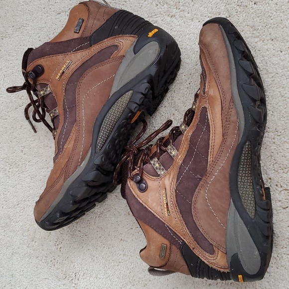 Merrell Siren Mid Leather Brown Waterproof Hiking Boots - Picture 2 of 5